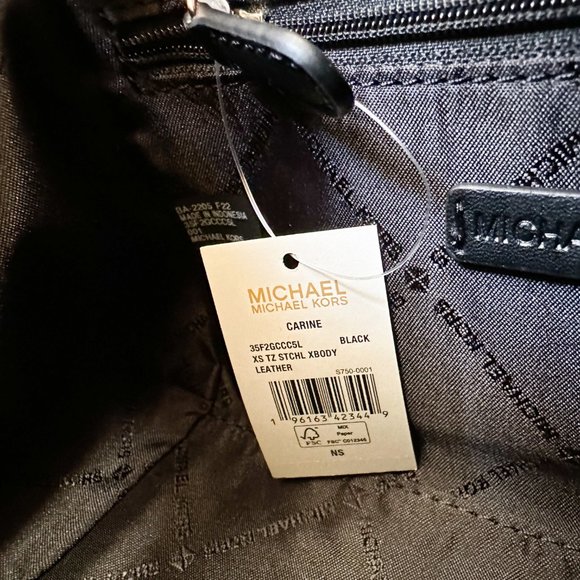 Michael Kors Carine Extra-Small Top Zip Satchel Shoulder Crossbody Bag Black - Picture 12 of 14